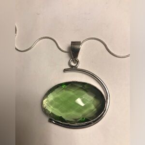 Peridot Stamped 925 Sterling Silver Necklace